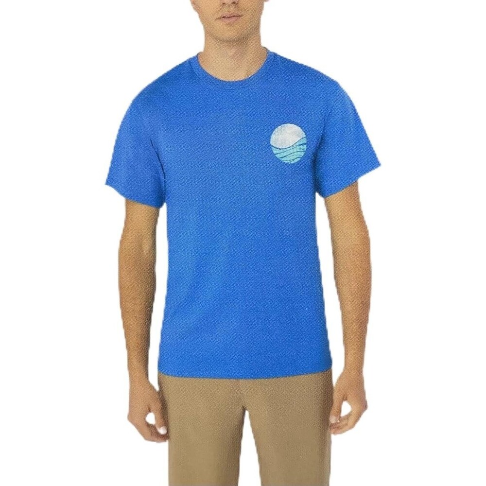 O'NEILL Mens Sz L Wayfarer Graphic Short Sleeve T-Shirt Royal Heather Blue